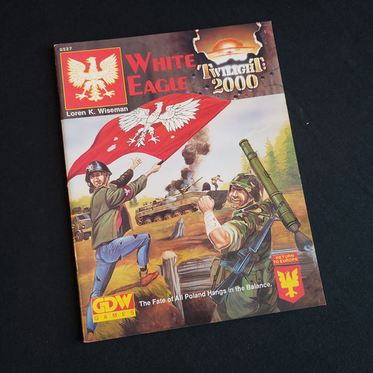 Image shows the front cover of the White Eagle book for the Twilight: 2000 roleplaying game