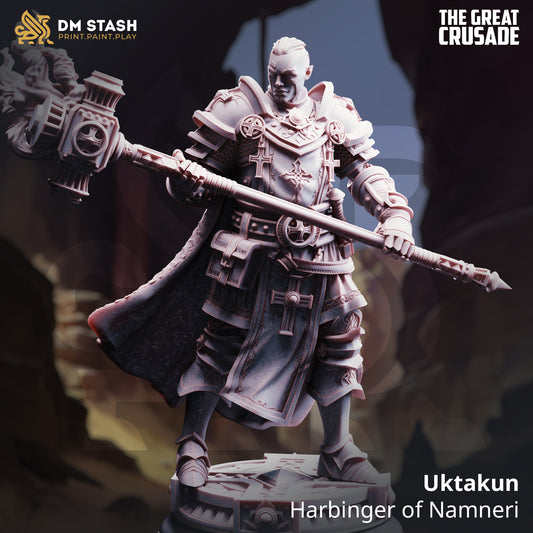 Image shows a 3D render of a goliath paladin gaming miniature.