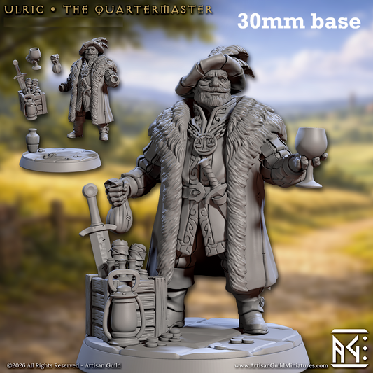 Image shows a 3D render of a human noble gaming miniature.