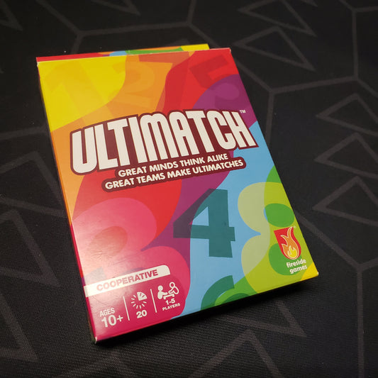 Image shows the front cover of the box for the Ultimatch card game