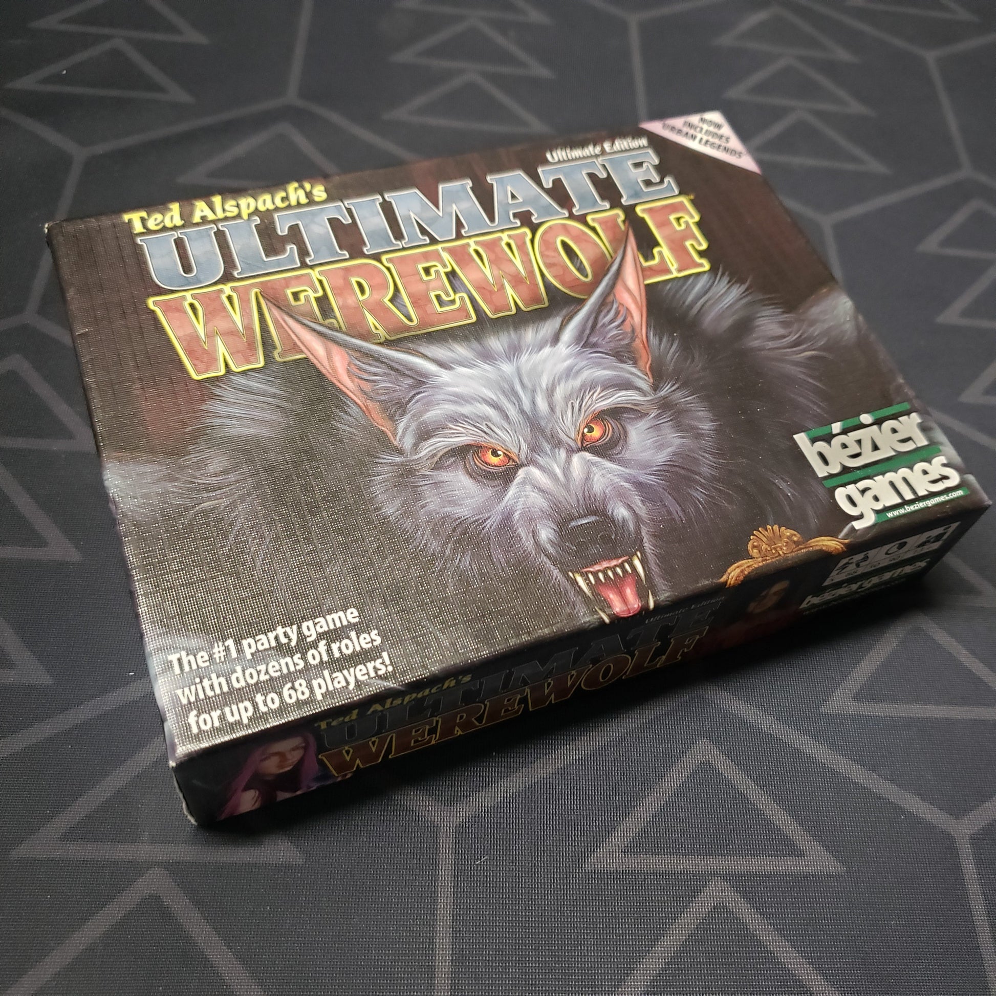 Image shows the front cover of the box for the Ultimate Werewolf: Ultimate Edition card game