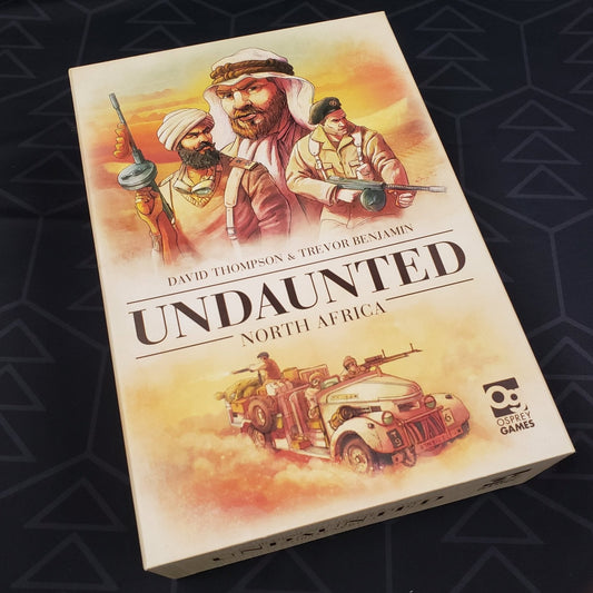 Image shows the front cover of the box of the Undaunted: North Africa board game