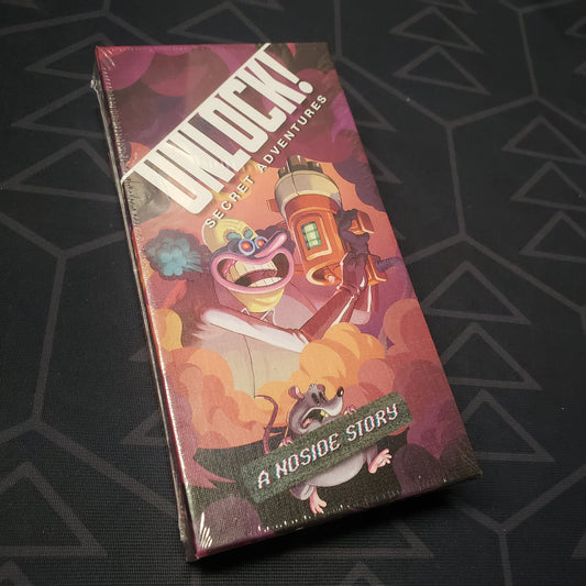 Image shows the front cover of the box for the Unlock!: A Noside Story card game