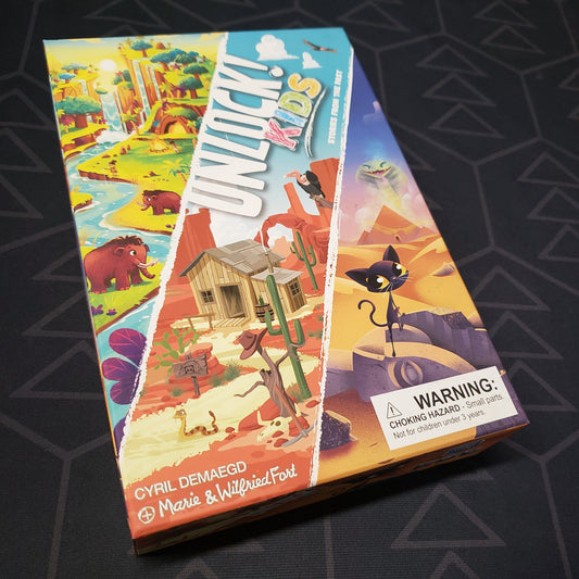 Image shows the front cover of the box for the Unlock! Kids: Stories from the Past board game