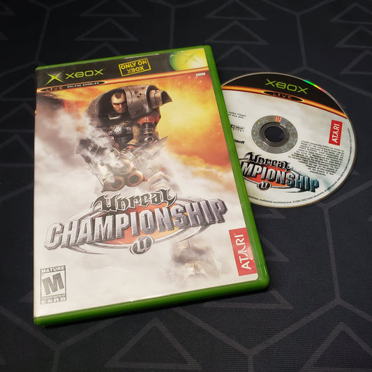 Image shows the case and disc for the video game Unreal Championship for the original Xbox