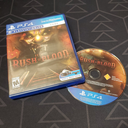 Image shows the case & disc for the video game Until Dawn: Rush of Blood for Playstation 4