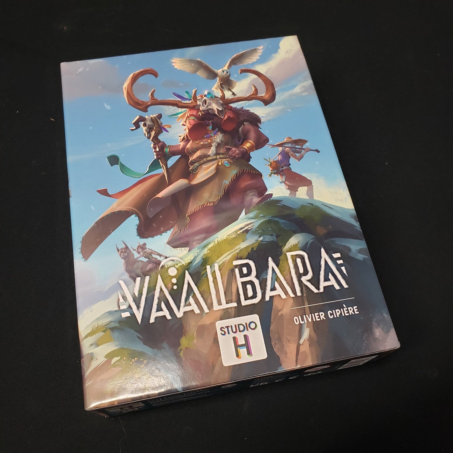 Image shows the front cover of the box of the Vaalbara card game