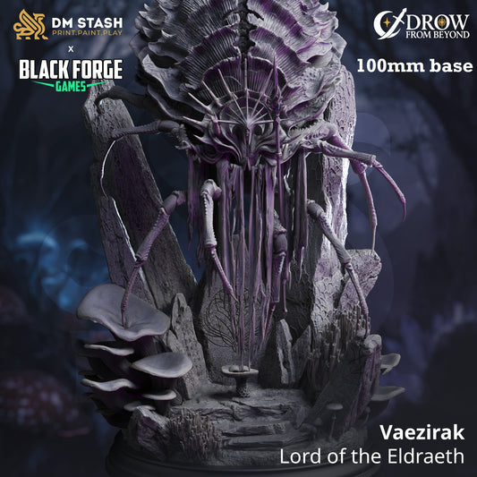 Image shows a 3D render of a drider abomination gaming miniature.