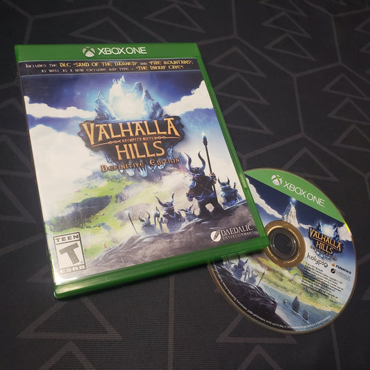 Image shows the case and disc for the video game Valhalla Hills for Xbox One
