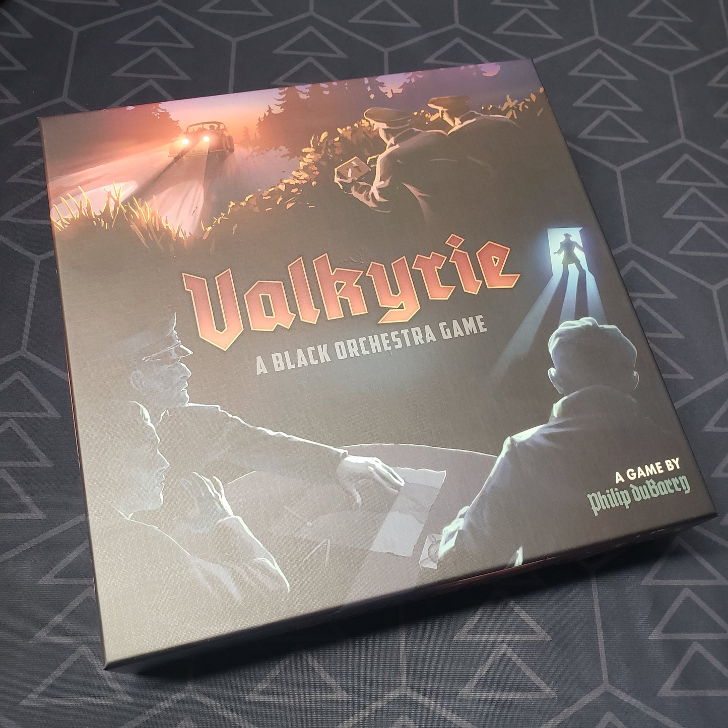 Image shows the front cover of the box for the board game Valkyrie: A Black Orchestra Game