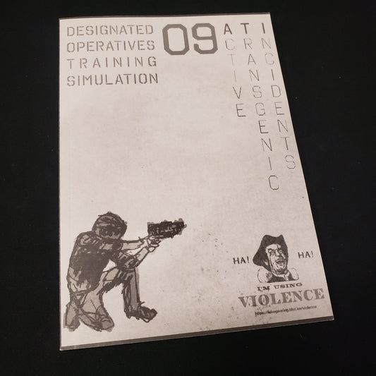 Image shows the front cover of the Violence Jam: Fuck War roleplaying game book