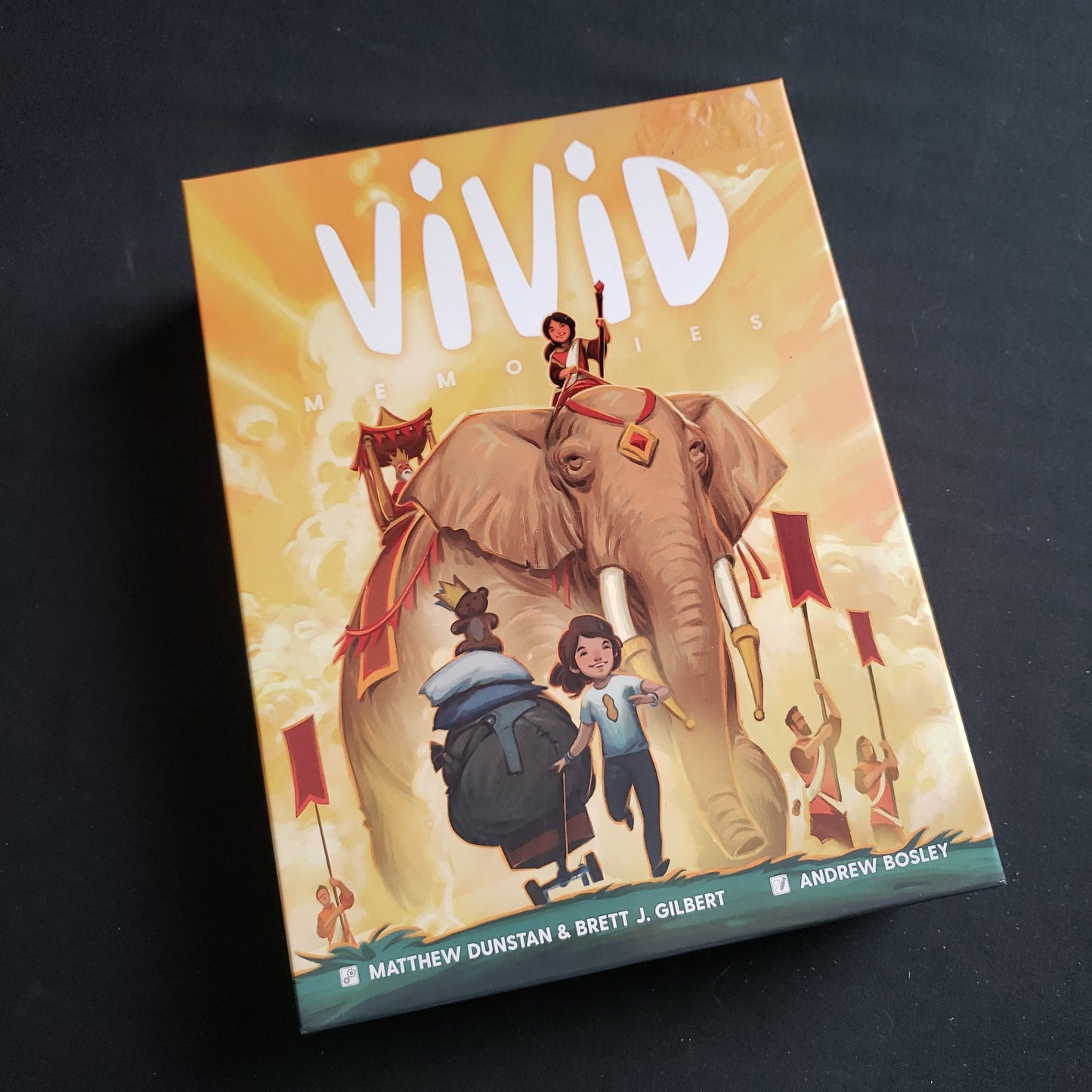 Image shows the front cover of the box of the Vivid Memories board game