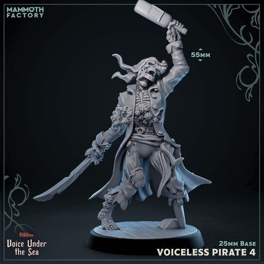 Image shows a 3D render of a undead pirate gaming miniature.