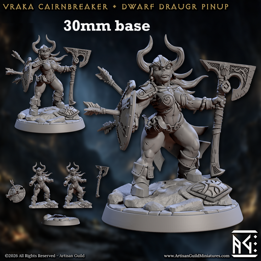 Vraka Cairnbreaker (Female Dwarf Draugr Pinup)