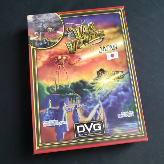 Image shows the front cover of the box of the War of the Worlds: Japan board game