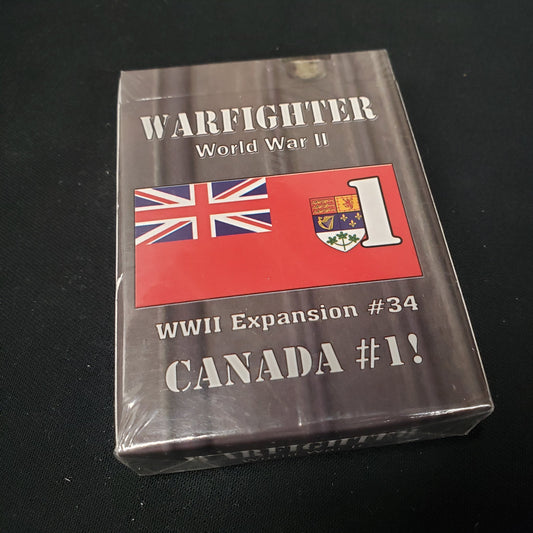 Image shows the front of the package for the Canada #1 Expansion Pack for the Warfighter: WWII card game