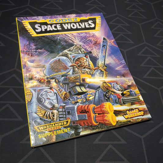 Image shows the front cover of the Warhammer 40,000 Codex (Second Edition): Space Wolves wargaming book