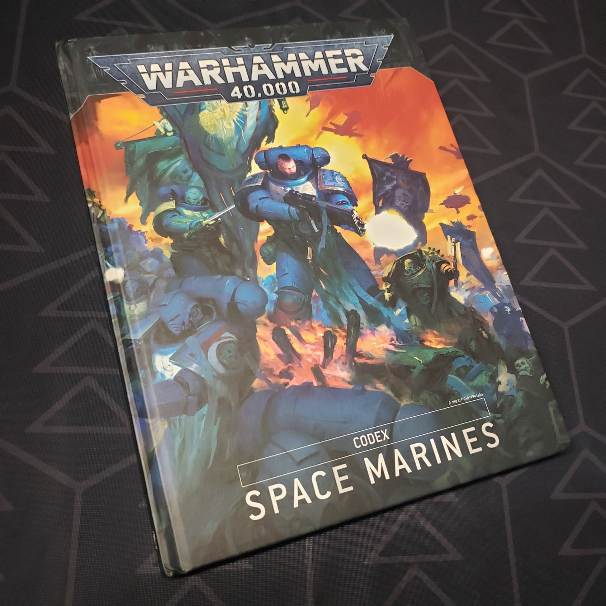 Image shows the front cover of the Warhammer 40,000 (Ninth Edition) Codex: Space Marines wargaming book