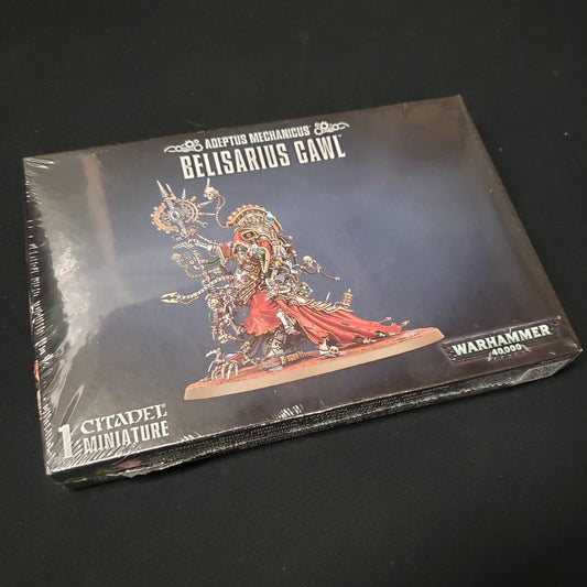 Image shows the front of the package for the Belisarius Cawl expansion pack for the Warhammer 40K miniatures game