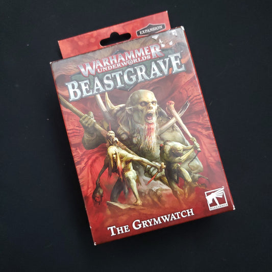 Image shows the front of the package for the Grymwatch expansion pack for the Warhammer Underworlds: Beastgrave board game