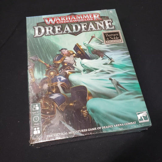 Image shows the front cover of the box of the Warhammer Underworlds: Dreadfane board game