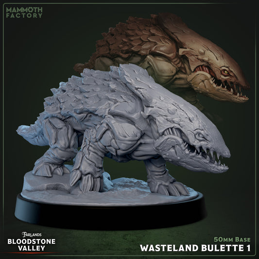Image shows a 3D render of a bulette gaming miniature.