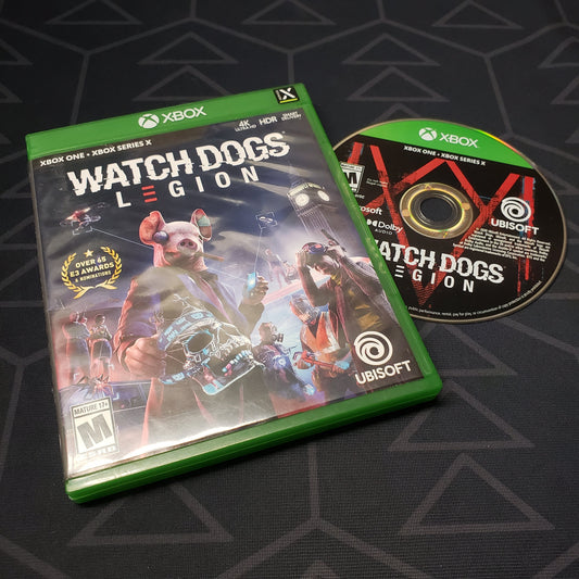 Image shows the case and disc for the video game Watch Dogs: Legion for Xbox Series X & Xbox One