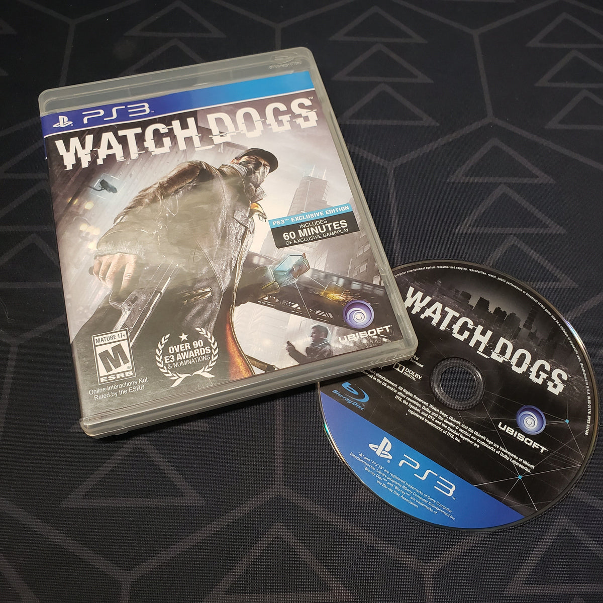 Image shows the case and disc for the video game Watch Dogs for Playstation 3
