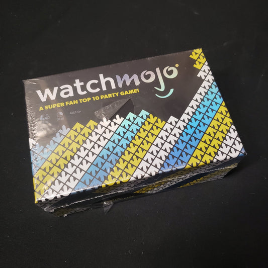 Image shows the front cover of the box of the WatchMojo card game