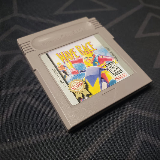 Image shows the front of the cartridge for the video game Wave Race for Nintendo Game Boy