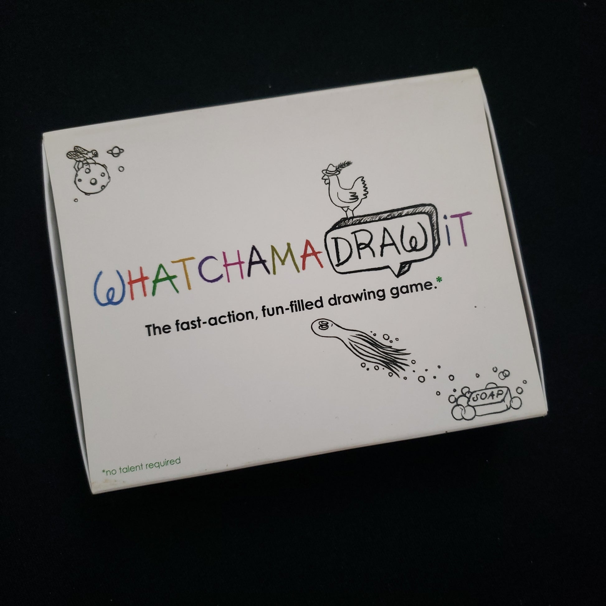 Image shows the front cover of the box of the WhatchamaDRAWit game
