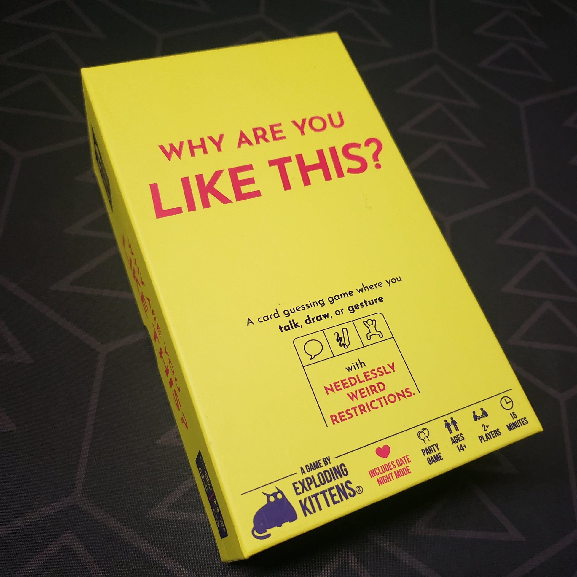 Image shows the front cover of the box for the Why Are You Like This? card game
