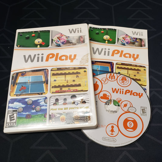 Image shows the case, manual & disc for the video game Wii Play for Nintendo Wii