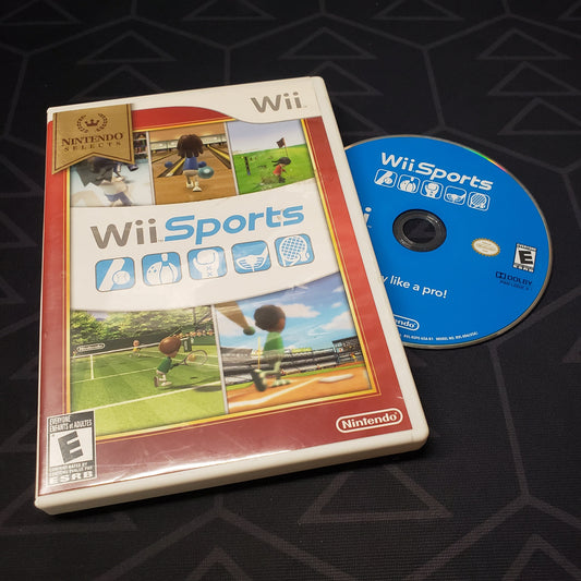 Image shows the case and disc for the video game Wii Sports for Nintendo Wii