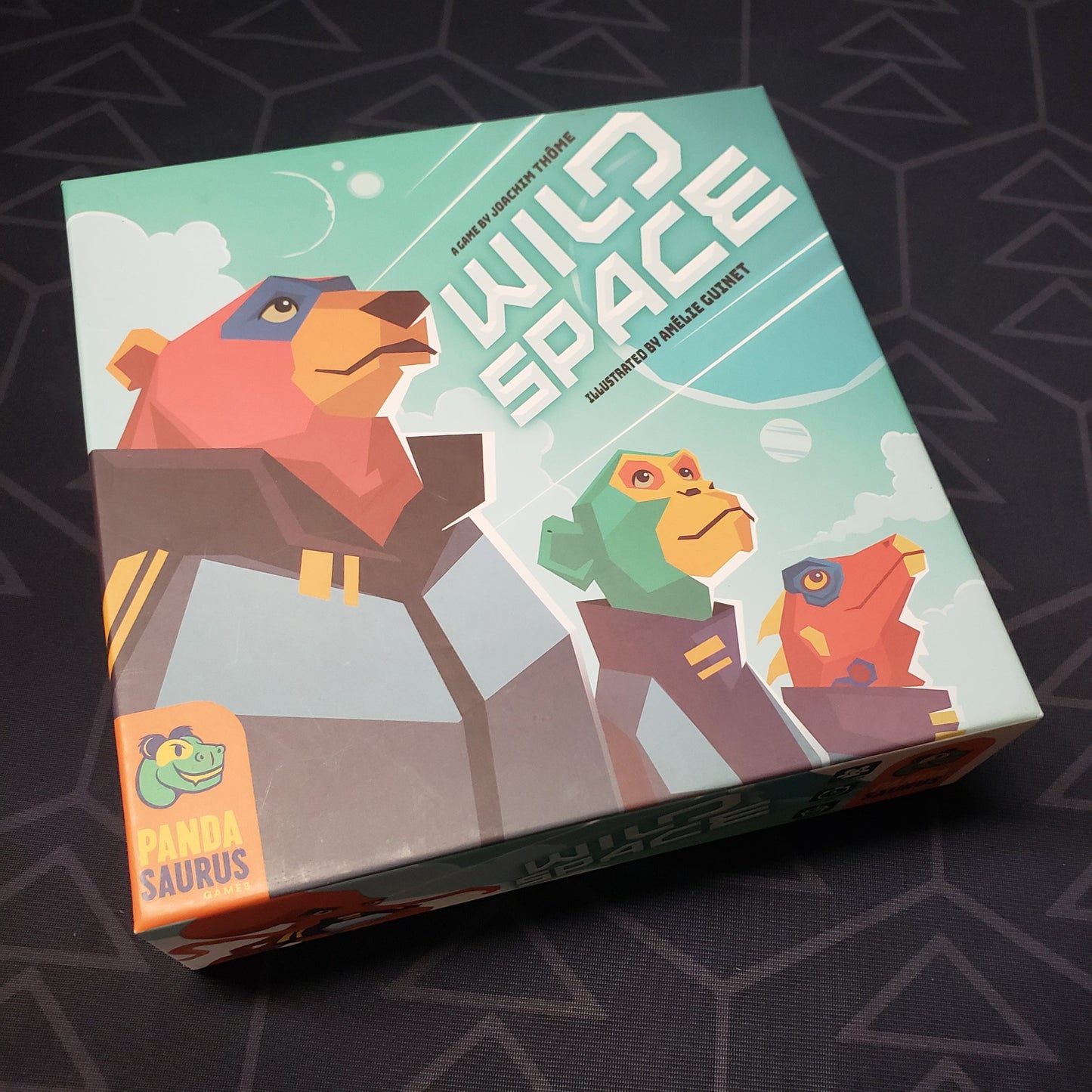 Image shows the front cover of the box for the Wild Space card game