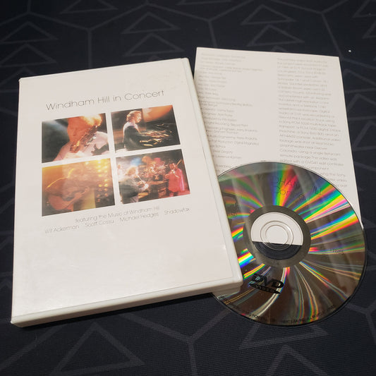 Image shows the case, insert & disc for the movie Windham Hill in Concert on DVD