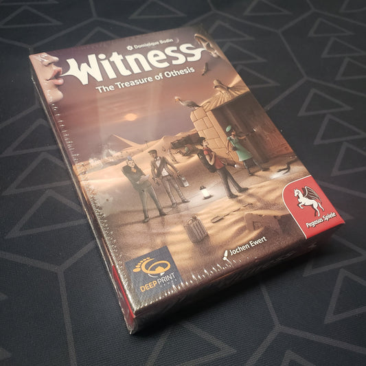 Image shows the front cover of the box for the board game Witness: The Treasure of Othesis
