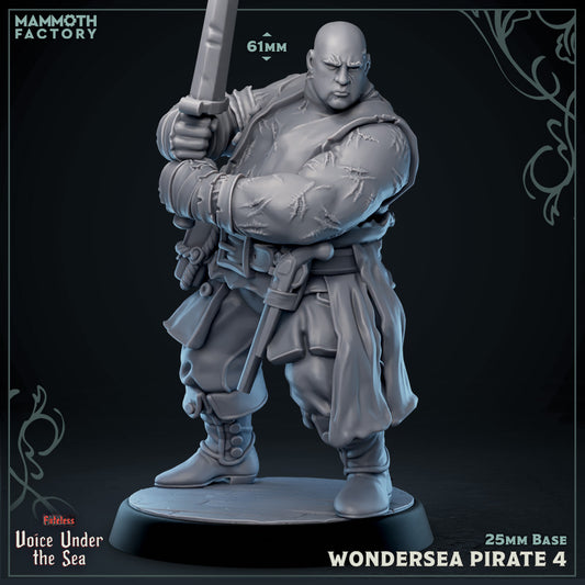 Image shows a 3D render of a human pirate gaming miniature.