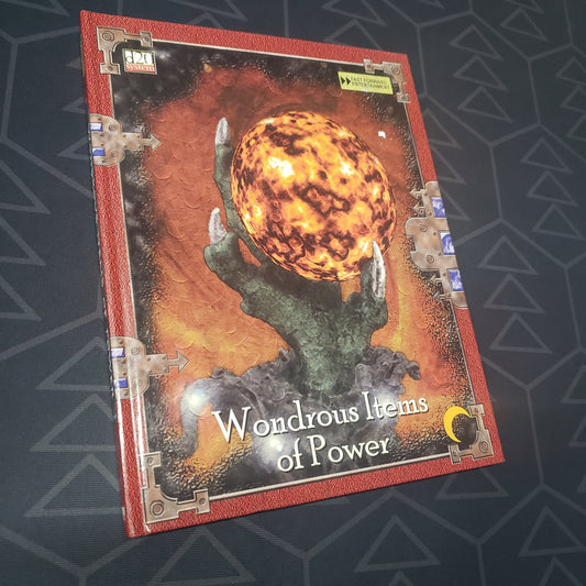 Image shows the front cover of the Wondrous Items of Power roleplaying game book