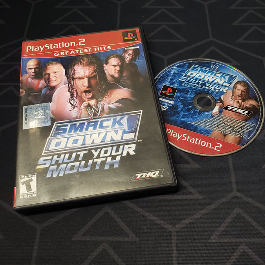 Image shows the case & disc for the video game WWE Smackdown!: Shut Your Mouth for Playstation 2