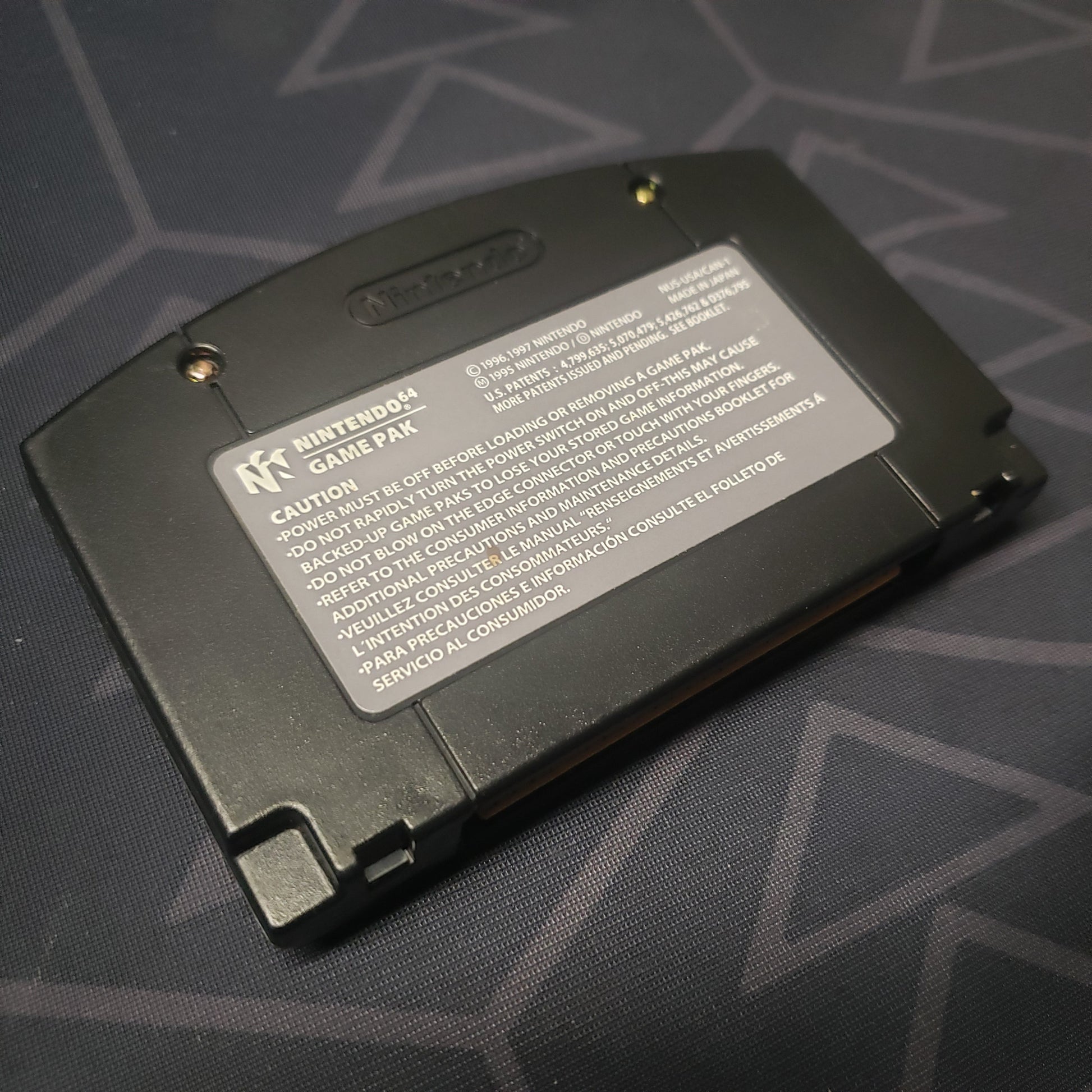 Image shows the back of the cartridge for the video game WWF No Mercy for the Nintendo 64