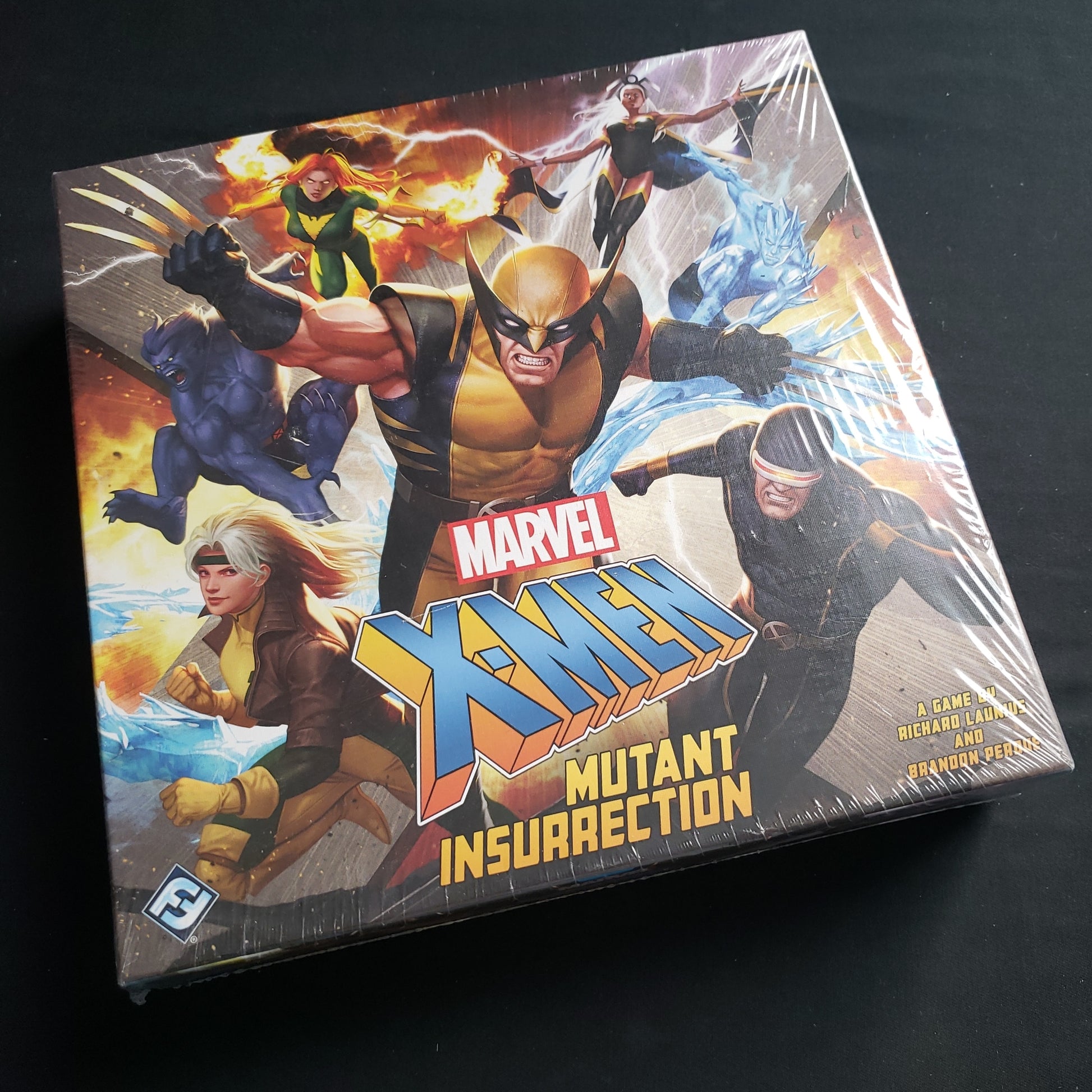 Image shows the front cover of the box of the X-Men: Mutant Insurrection board game