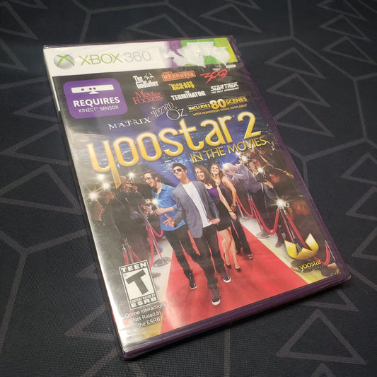 Image shows the front of the case for the video game Yoostar 2: In the Movies for Xbox 360