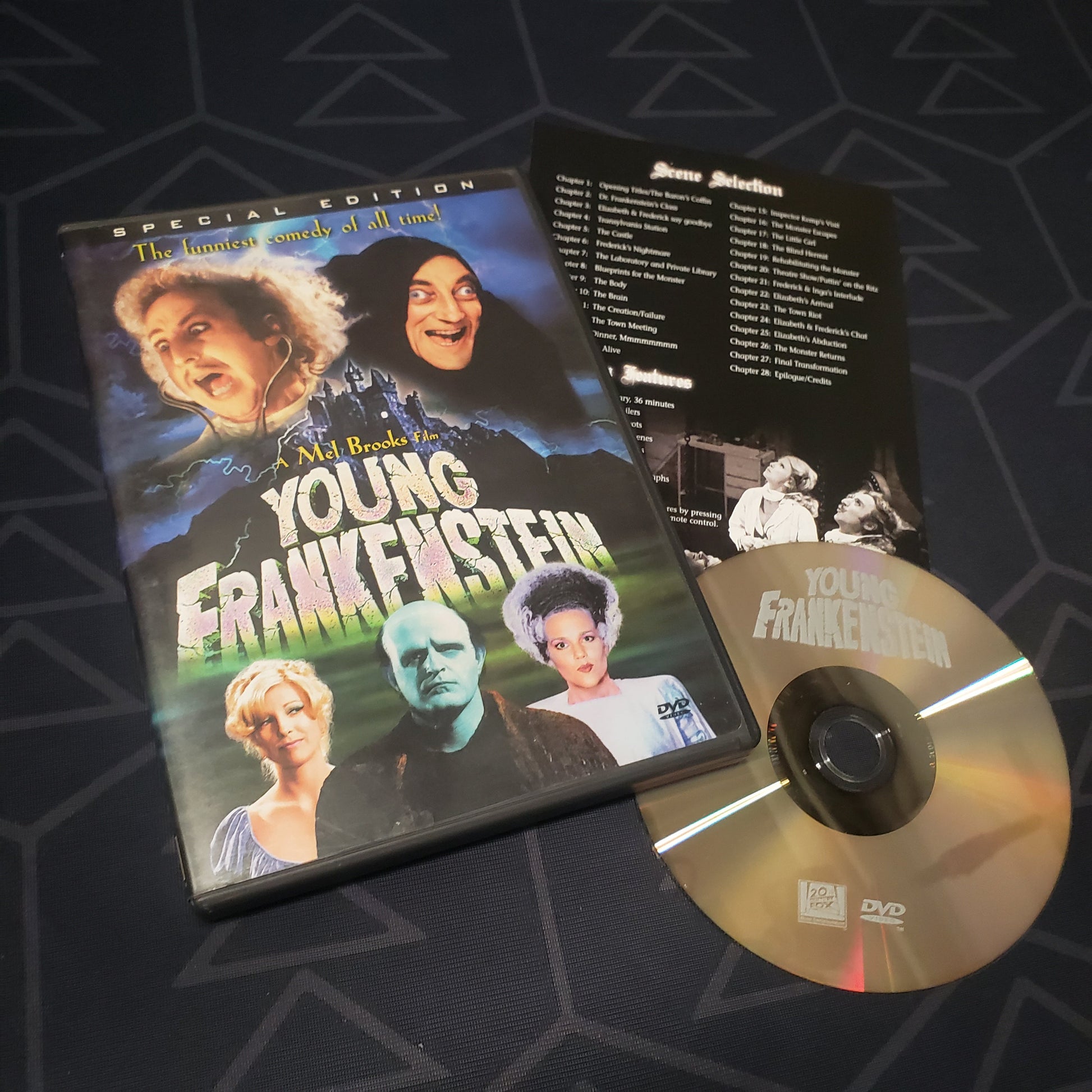 Image shows the case, insert & disc for the movie Young Frankenstein on DVD