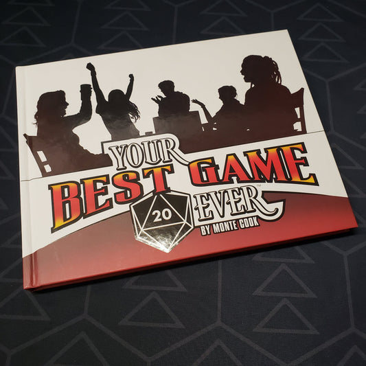 Image shows the front cover of the Your Best Game Ever roleplaying game book