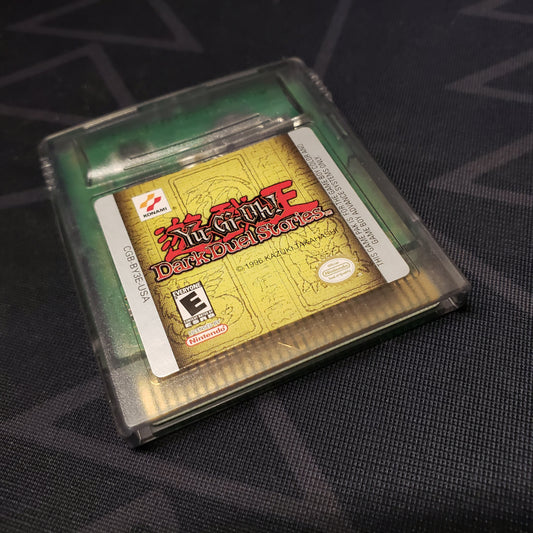 Image shows the front of the cartridge for the video game Yu-Gi-Oh!: Dark Duel Stories for Nintendo Game Boy Color