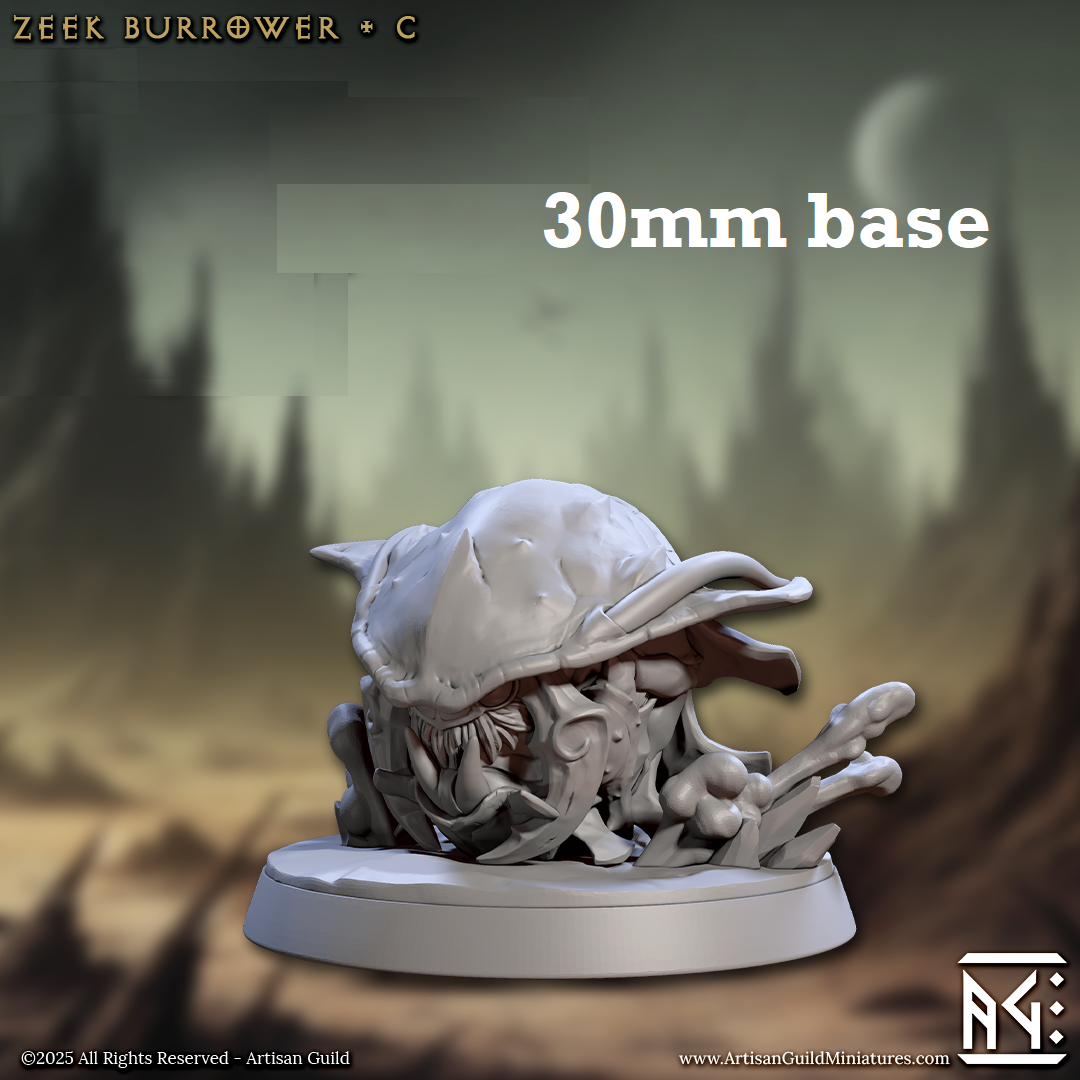 Image shows a 3D render of a trilobite beast gaming miniature.