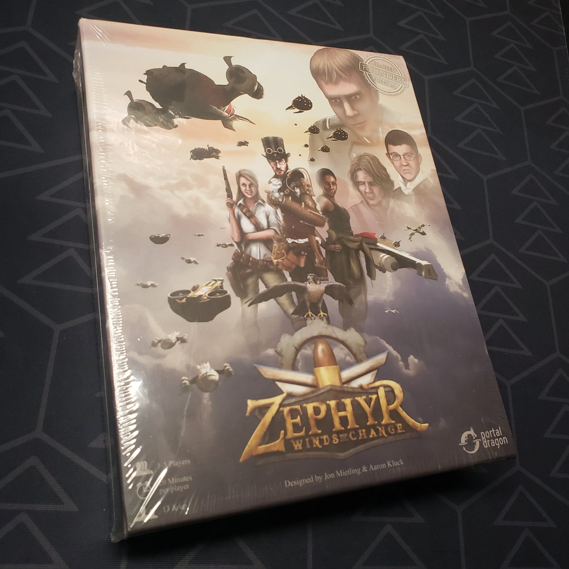Image shows the front cover of the box for the Zephyr: Winds of Change board game