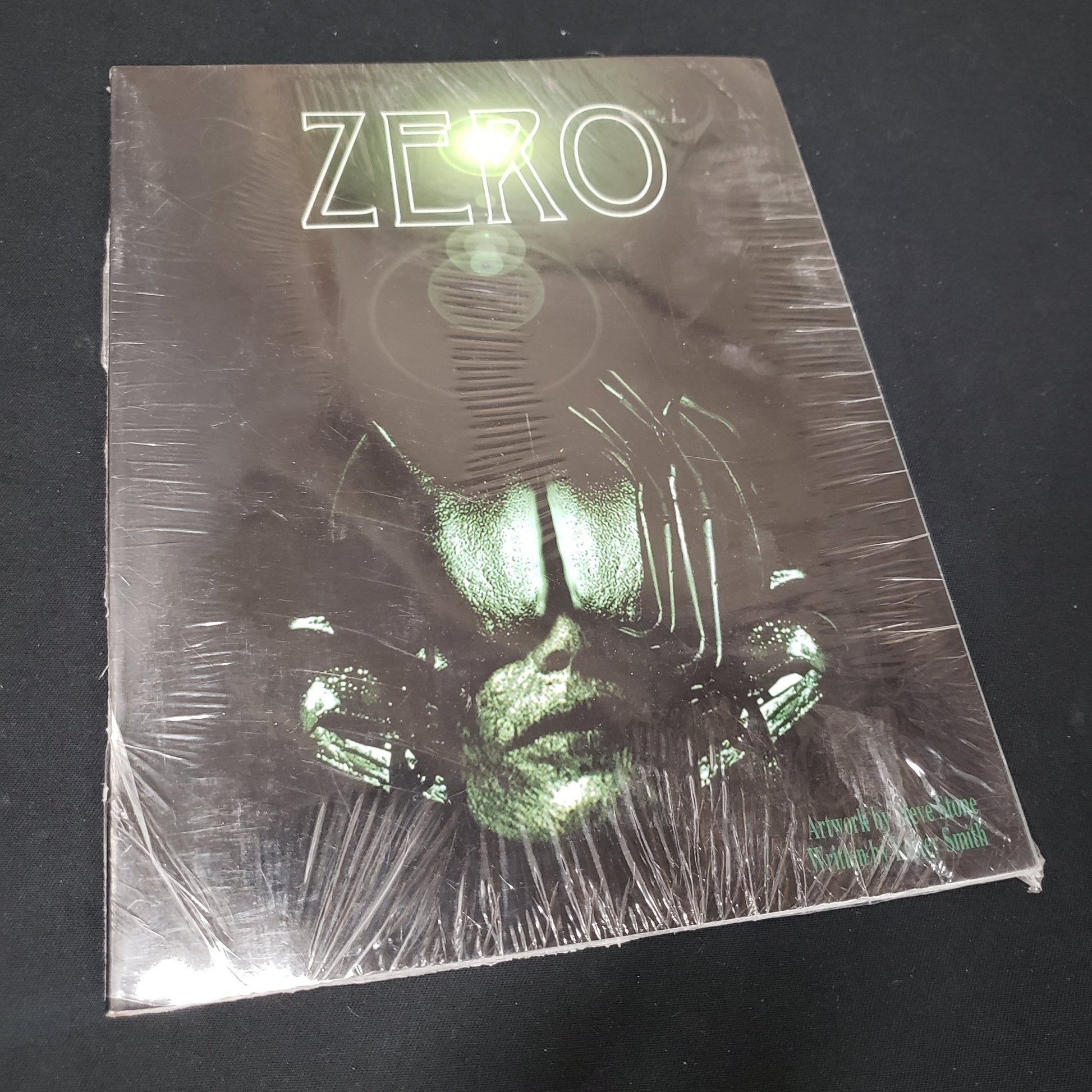 Image shows the front cover of the Zero roleplaying game book