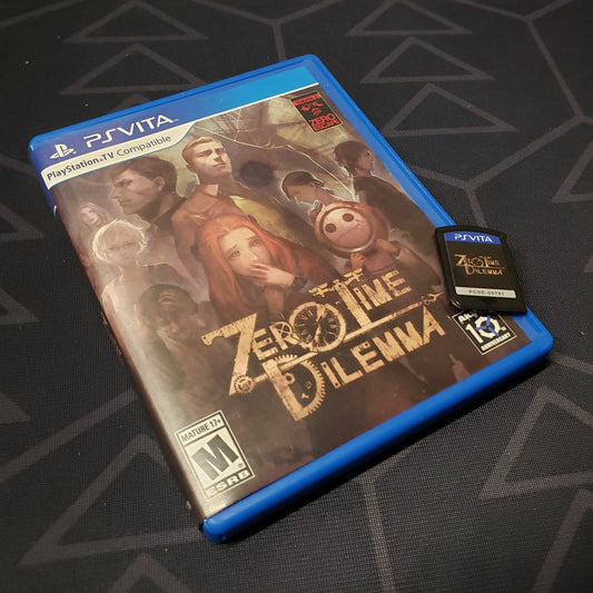 Image shows the case and cartridge for the video game Zero Time Dilemma for Playstation Vita